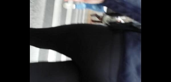sexy leggins girl street spandex ass